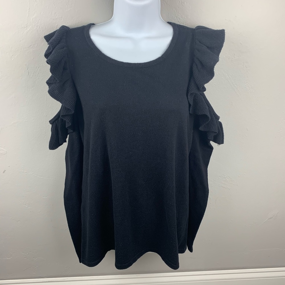 INC INTERNATIONAL CONCEPTS COLD SHOULDER BLOUSE - Picture 2 of 2